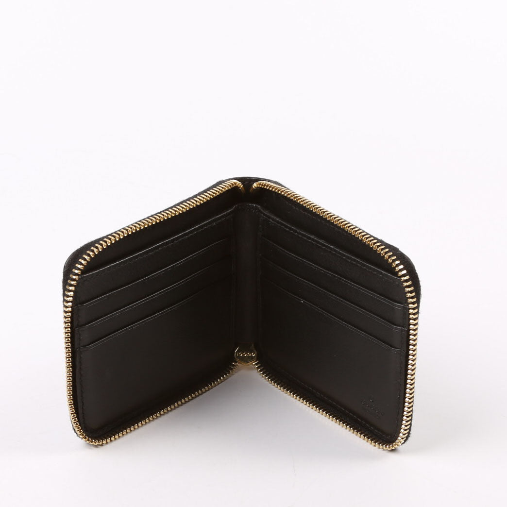 658836 Vitello Leather Interlock G ZA Card Case Wallet