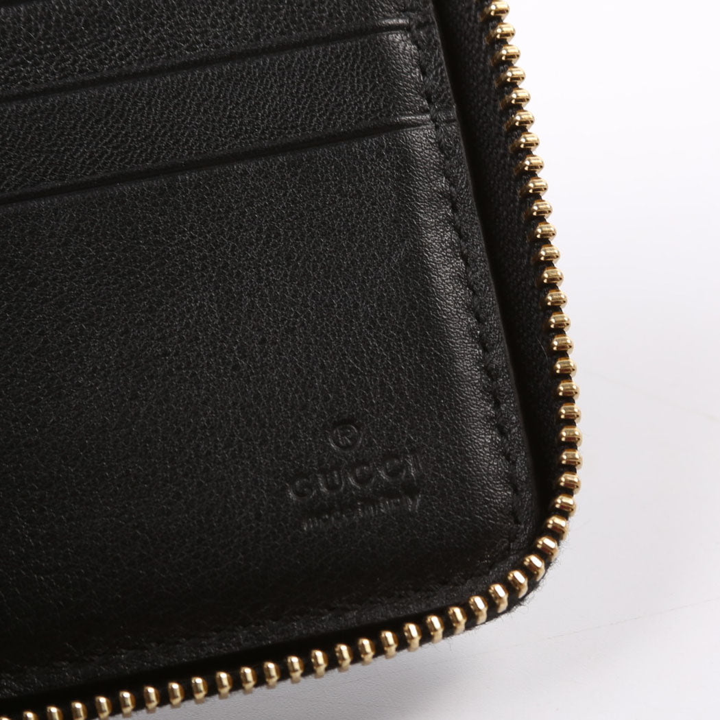 658836 Vitello Leather Interlock G ZA Card Case Wallet