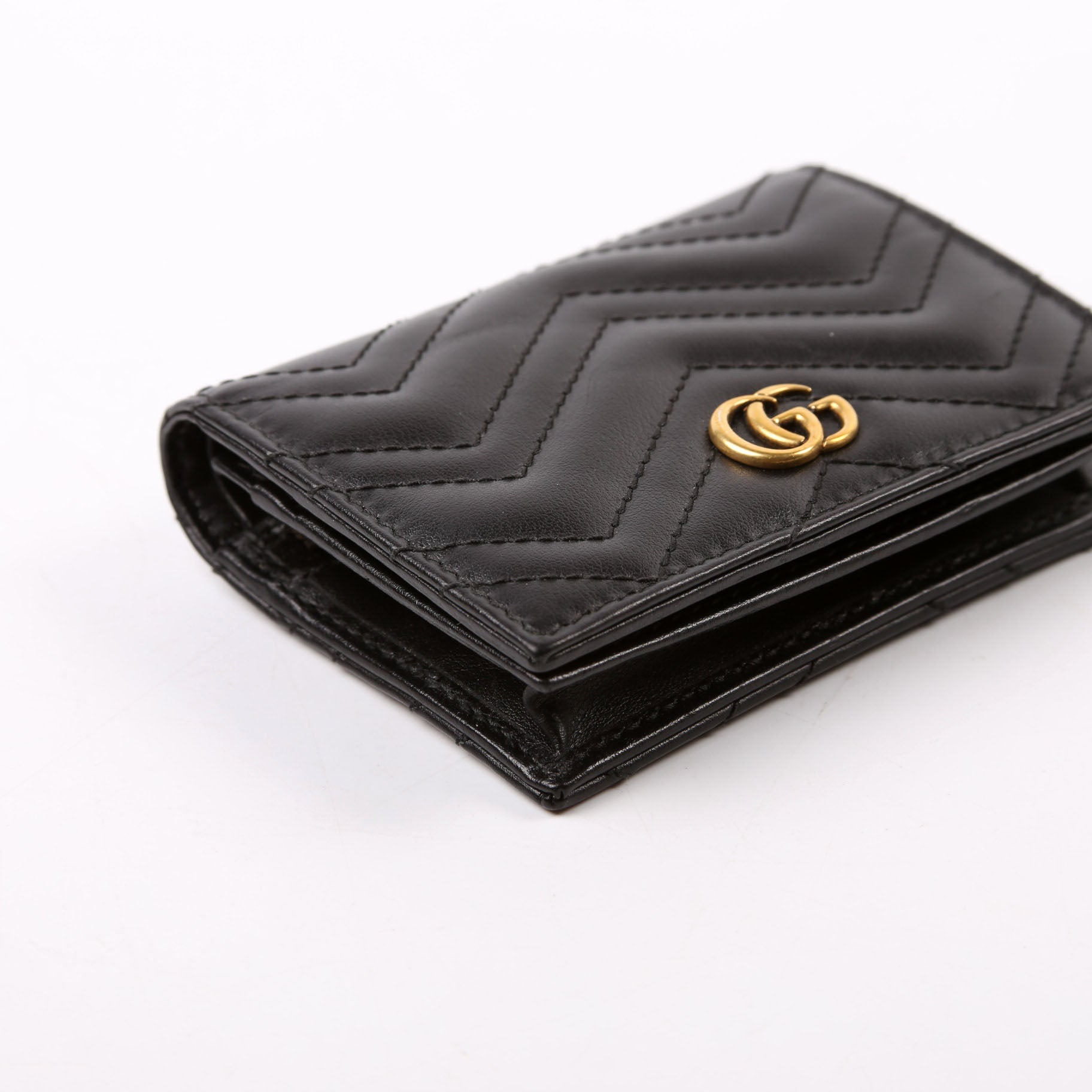 466492 GG Marmont Card Case Black