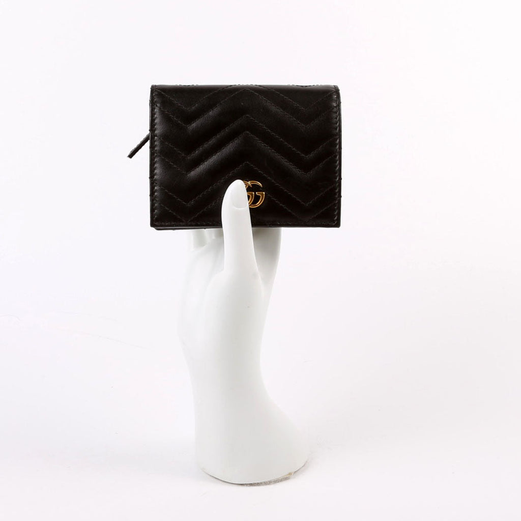 466492 GG Marmont Card Case Black
