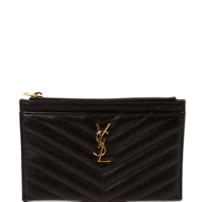 584872 Monogram Mini Zip Pouch Black