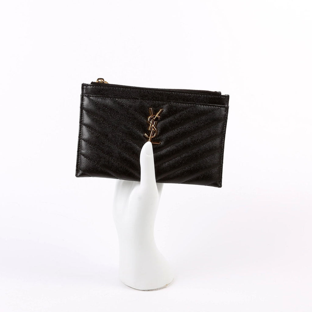 584872 Monogram Mini Zip Pouch Black