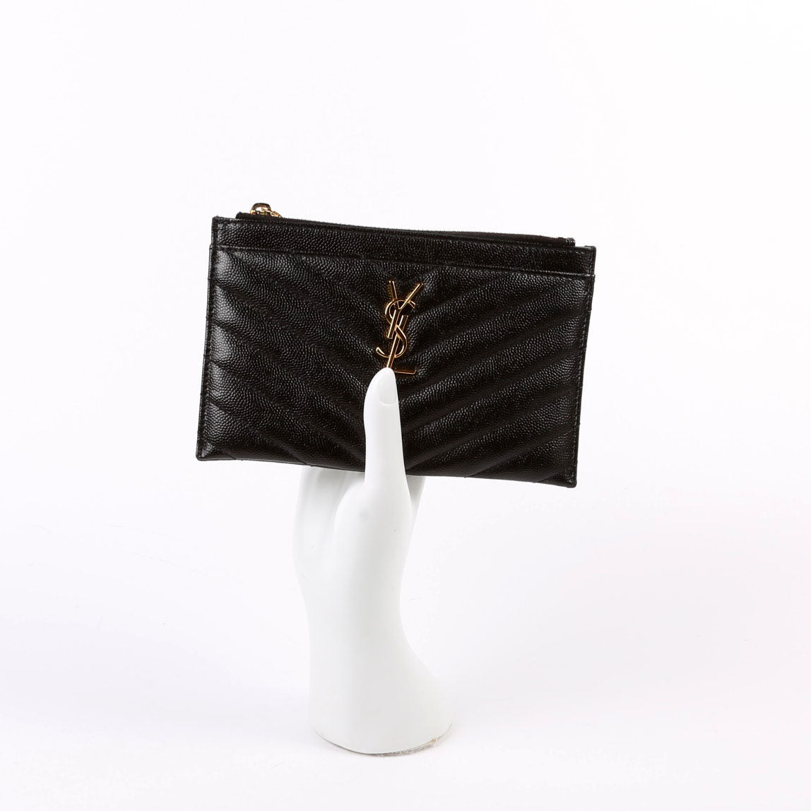584872 Monogram Mini Zip Pouch Black