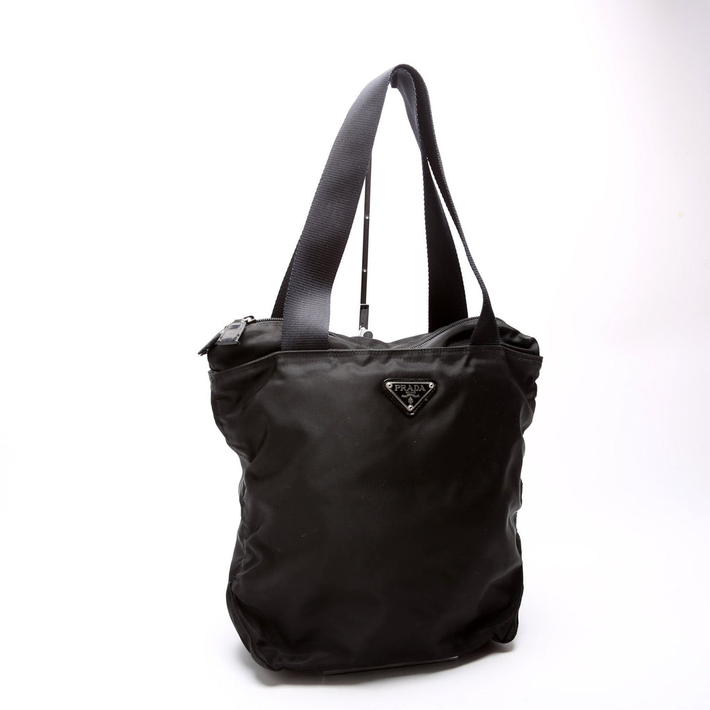 Nylon Zip Tote Vintage Black