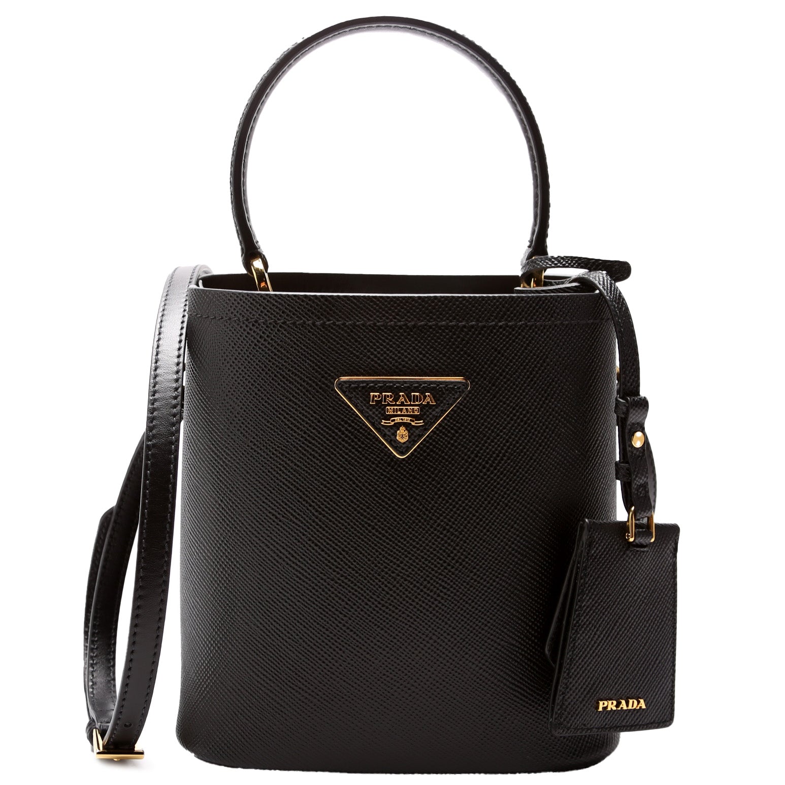 1BA217 Saffiano Cuir Small Panier Bag Black