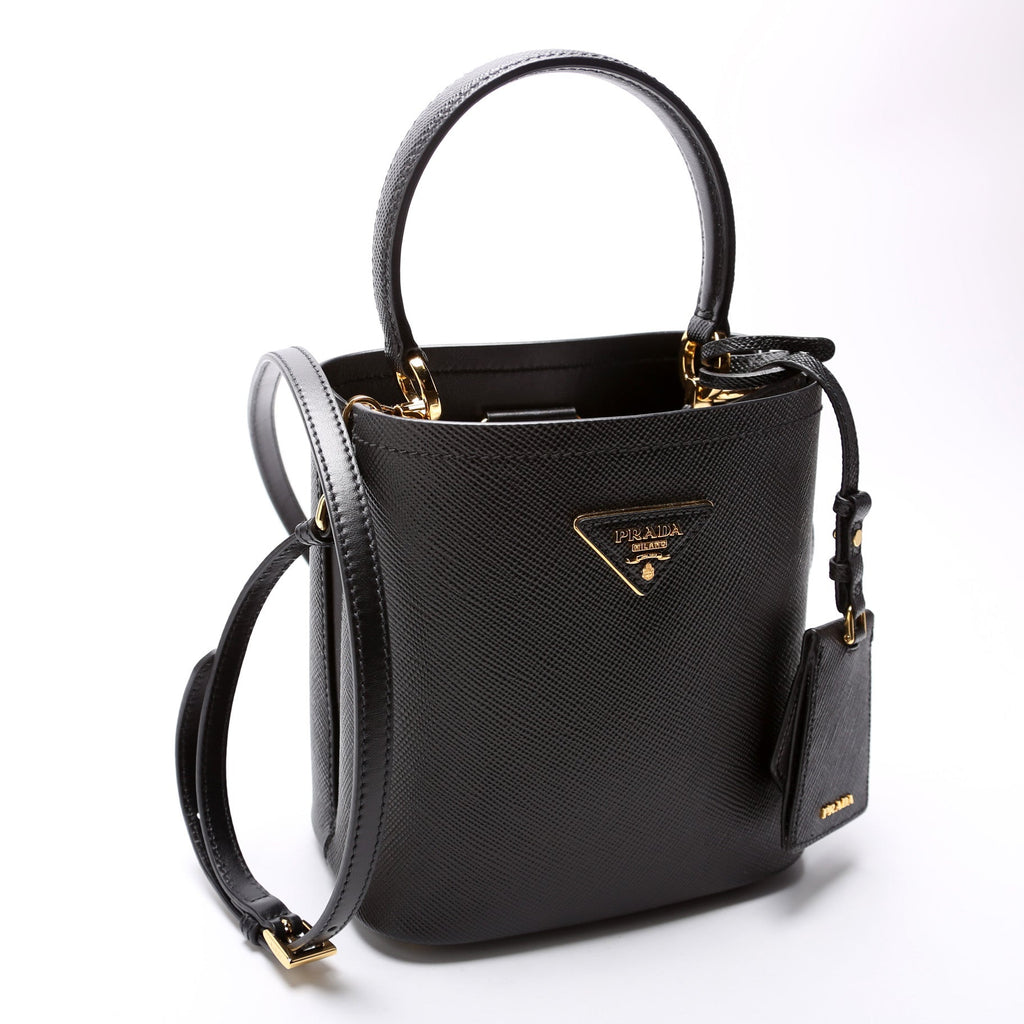 1BA217 Saffiano Cuir Small Panier Bag Black