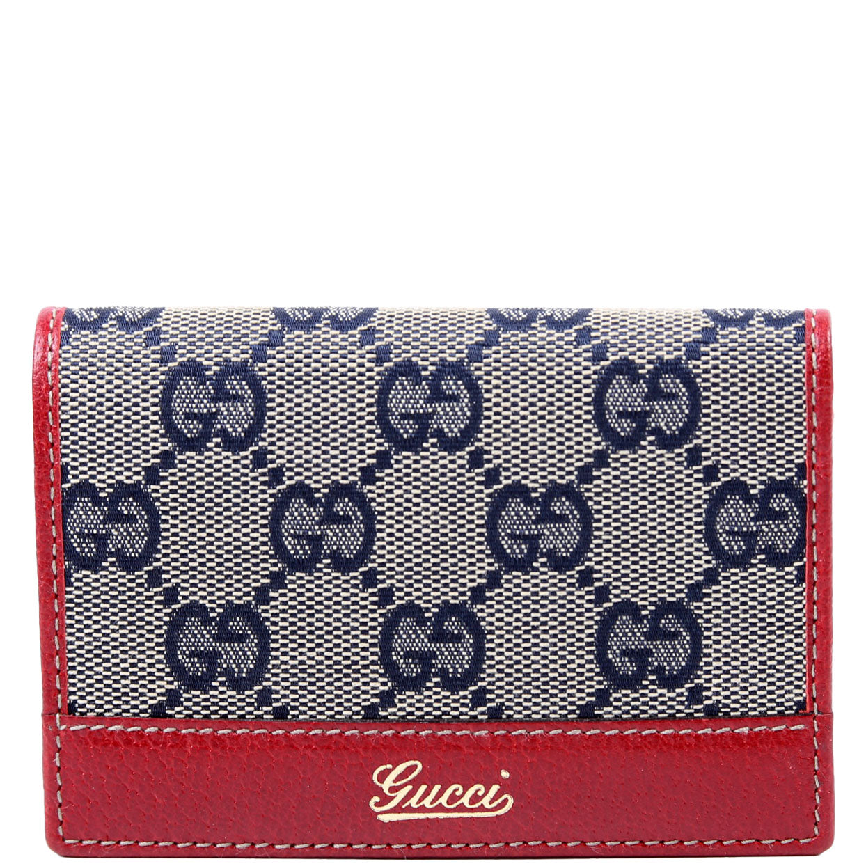 131858 GG Canvas Card Case Vintage Blue/Red