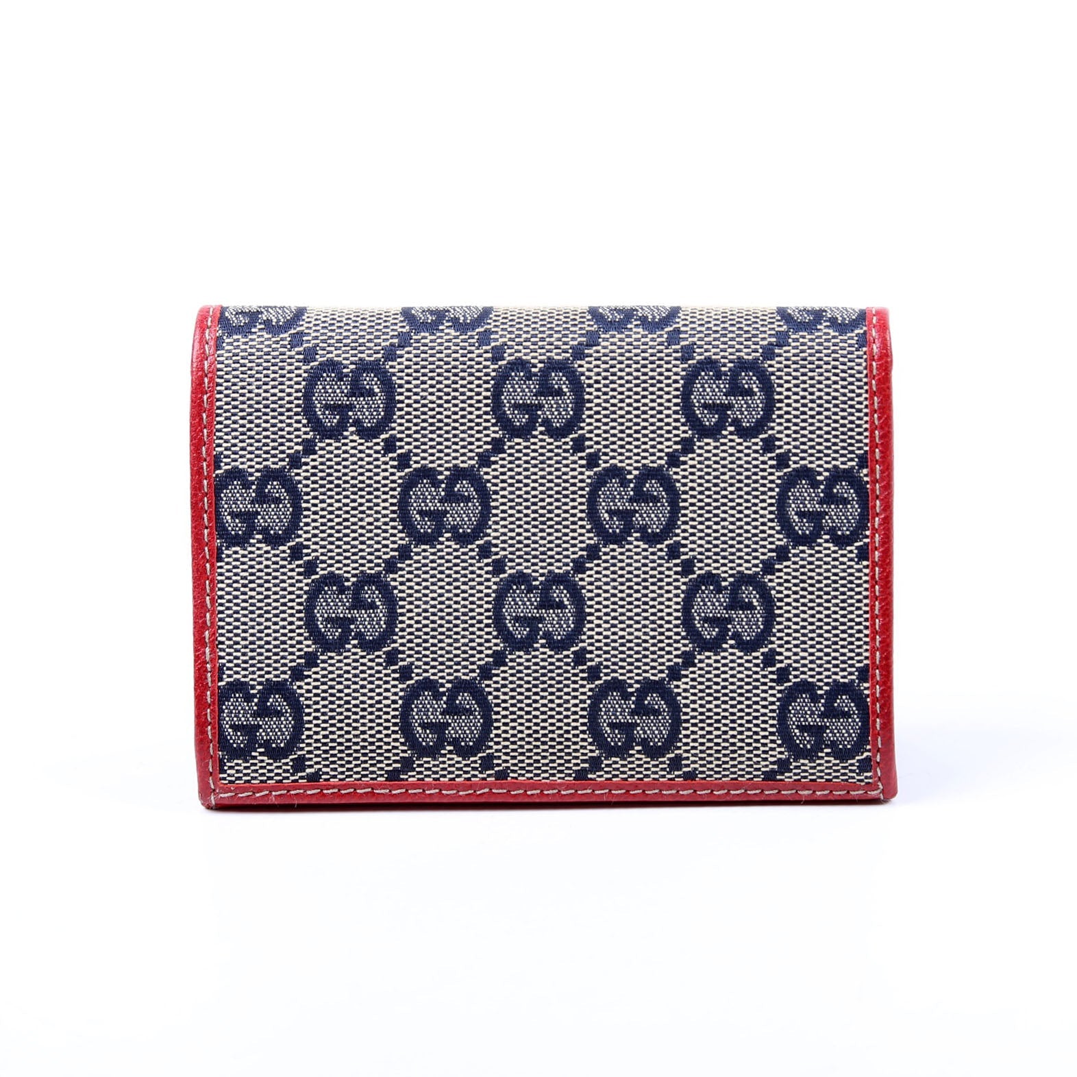 131858 GG Canvas Card Case Vintage Blue/Red