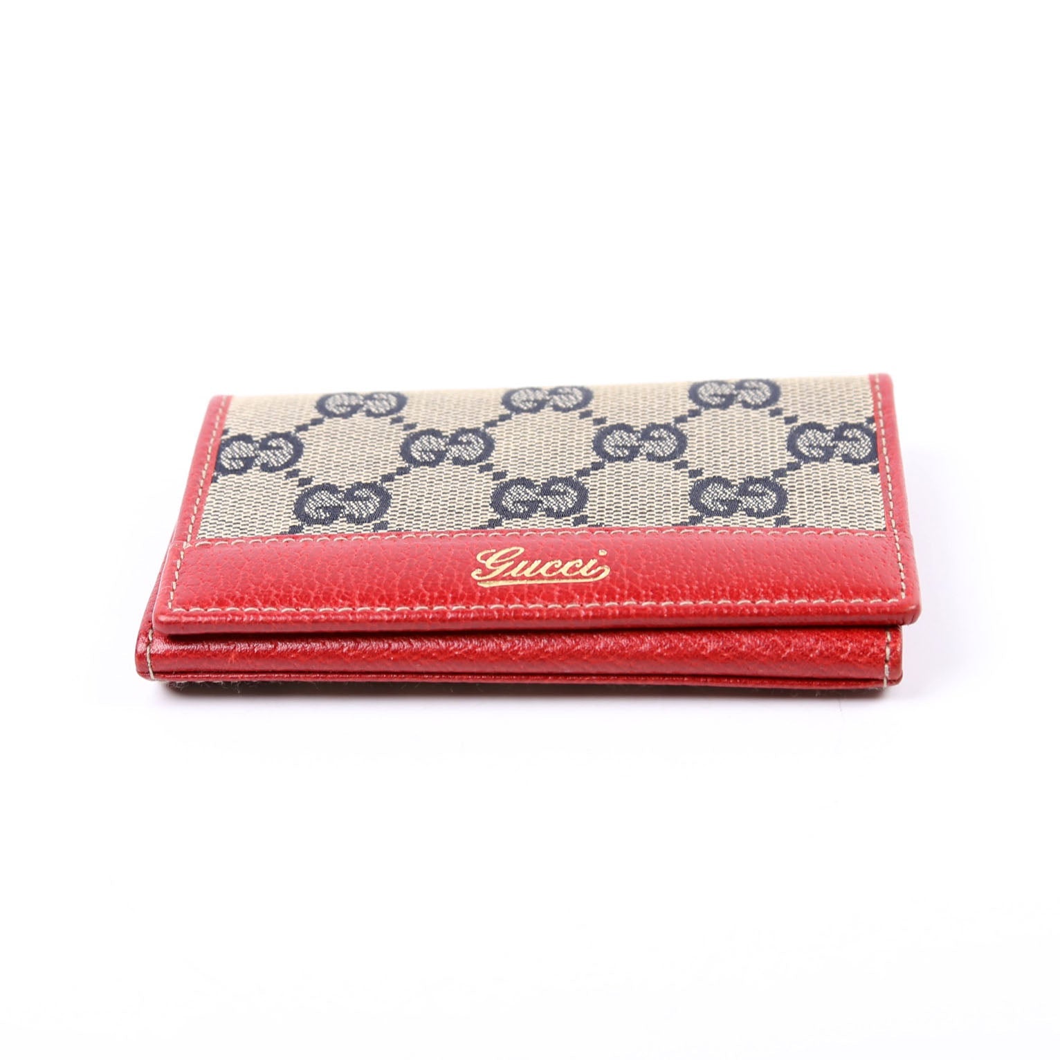131858 GG Canvas Card Case Vintage Blue/Red