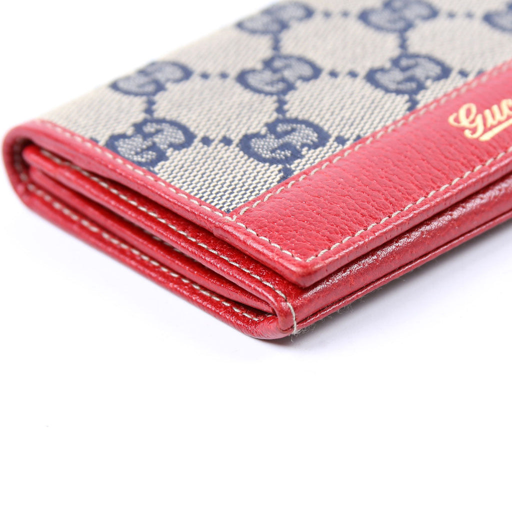 131858 GG Canvas Card Case Vintage Blue/Red