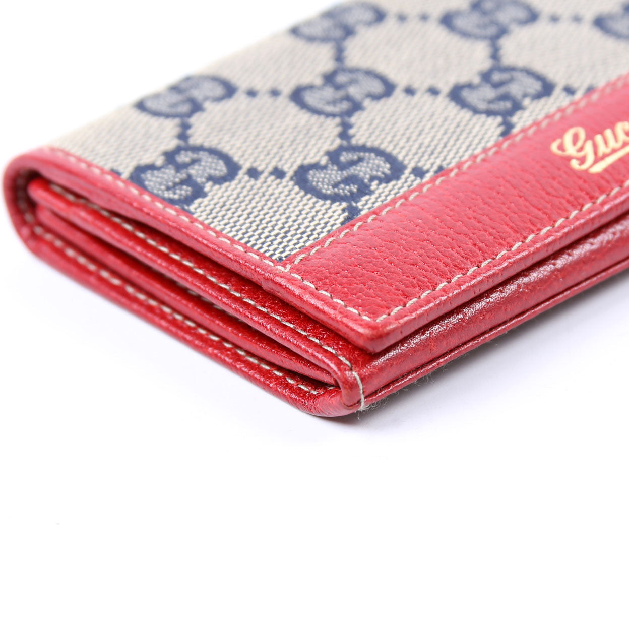 131858 GG Canvas Card Case Vintage Blue/Red