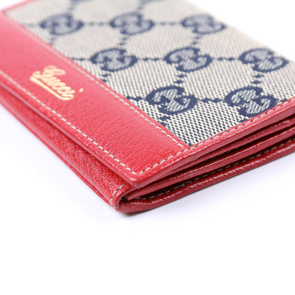 131858 GG Canvas Card Case Vintage Blue/Red