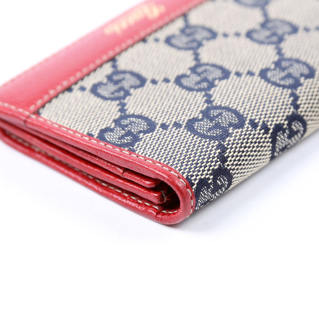 131858 GG Canvas Card Case Vintage Blue/Red