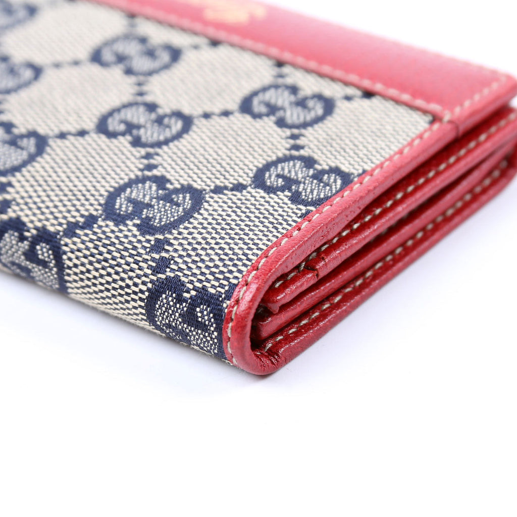 131858 GG Canvas Card Case Vintage Blue/Red