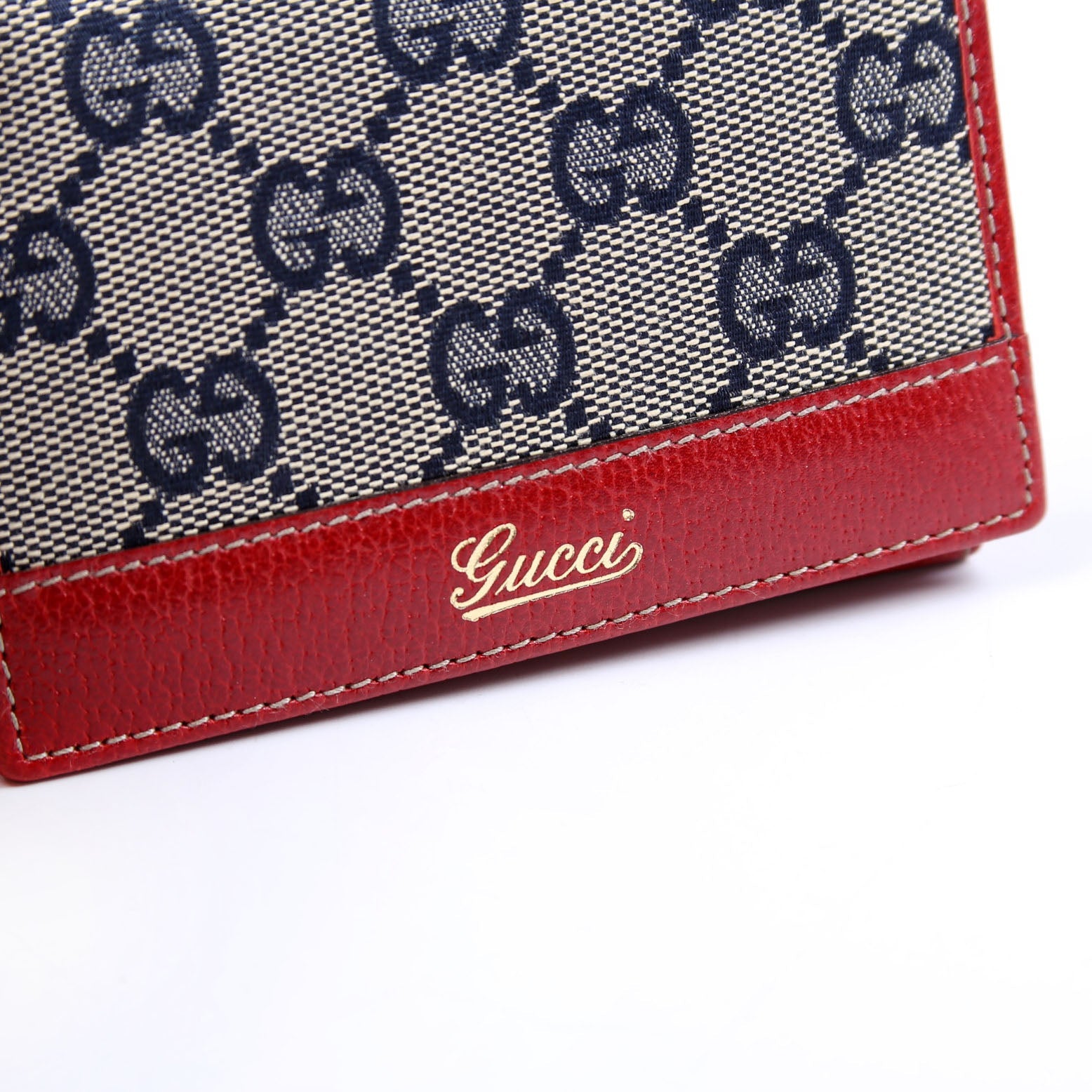 131858 GG Canvas Card Case Vintage Blue/Red