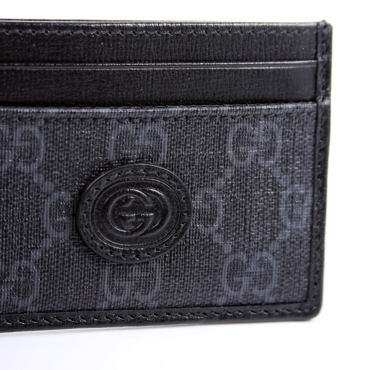 673002 GG Supreme Interlocking Card Holder Black