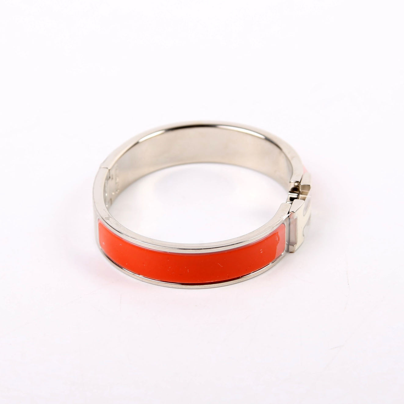 Enamel H Clic Clac Narrow PM Orange/White