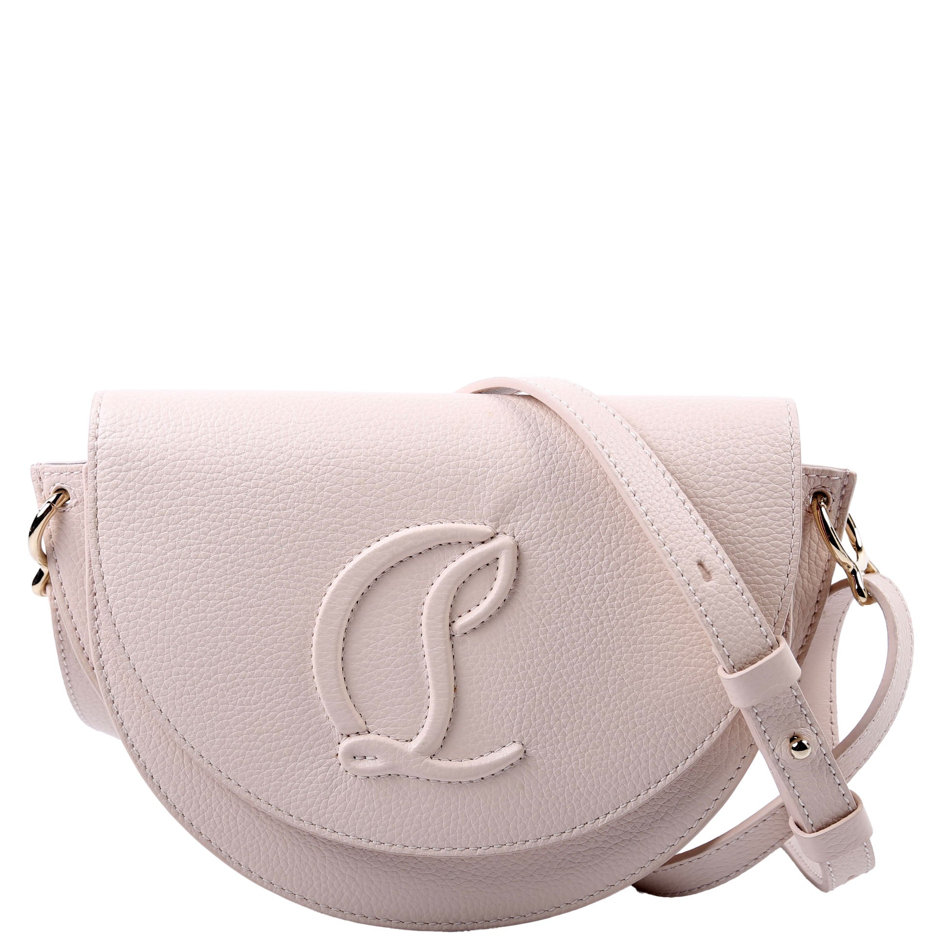 By My Side Embossed Logo Shoulder Bag Pink