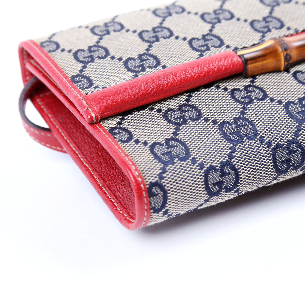 117594 GG Canvas Bamboo Clutch