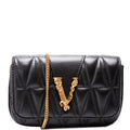 Virtus Quilted Leather Chain Bag Black