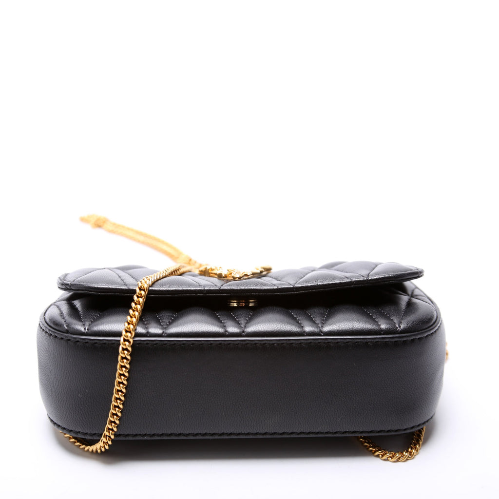 Virtus Quilted Leather Chain Bag Black