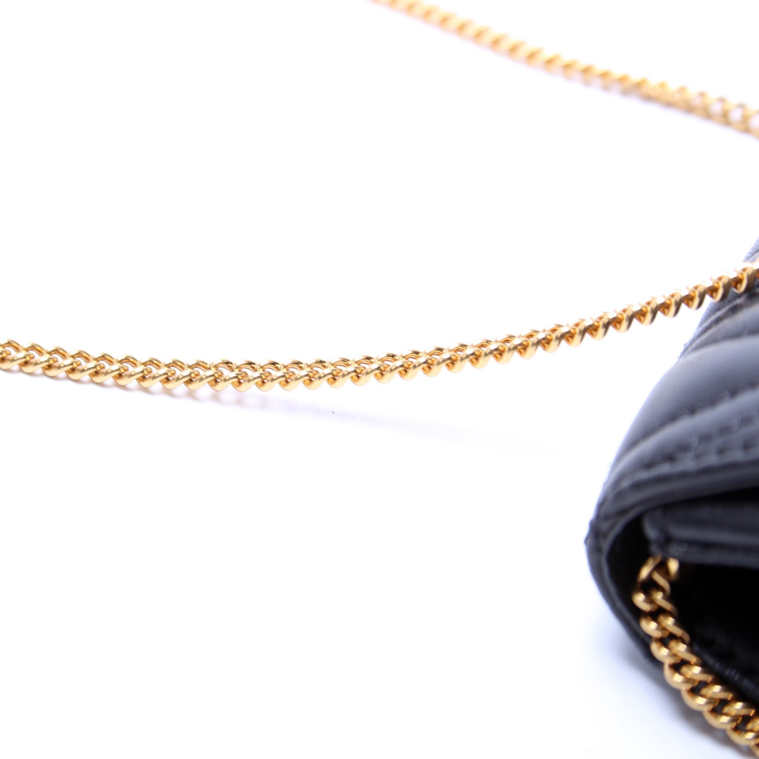 Virtus Quilted Leather Chain Bag Black