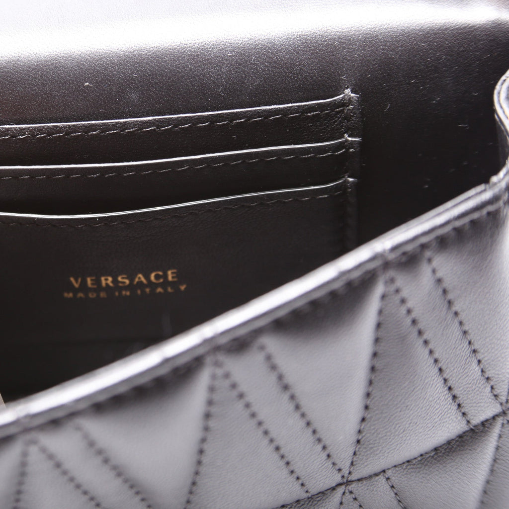 Virtus Quilted Leather Chain Bag Black