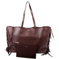 Shopping Tote Large Fringe 410666 Burgundy