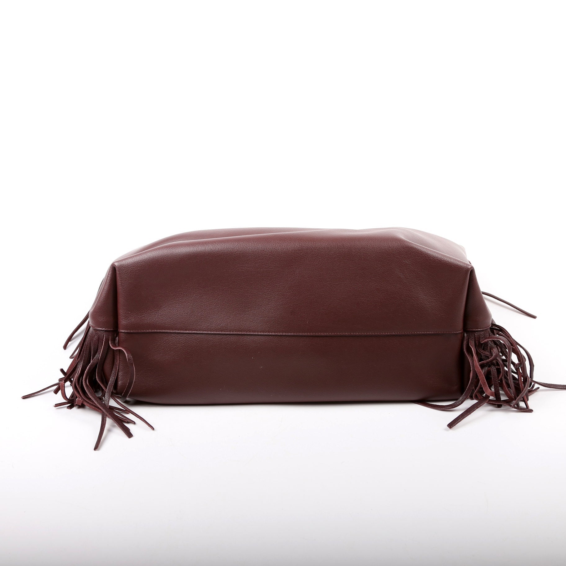 Shopping Tote Large Fringe 410666 Burgundy