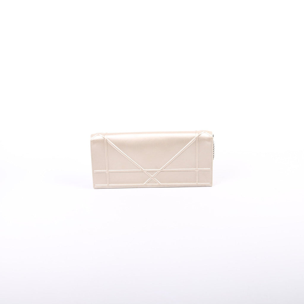 Diorama Wallet On Chain Satin Champagne