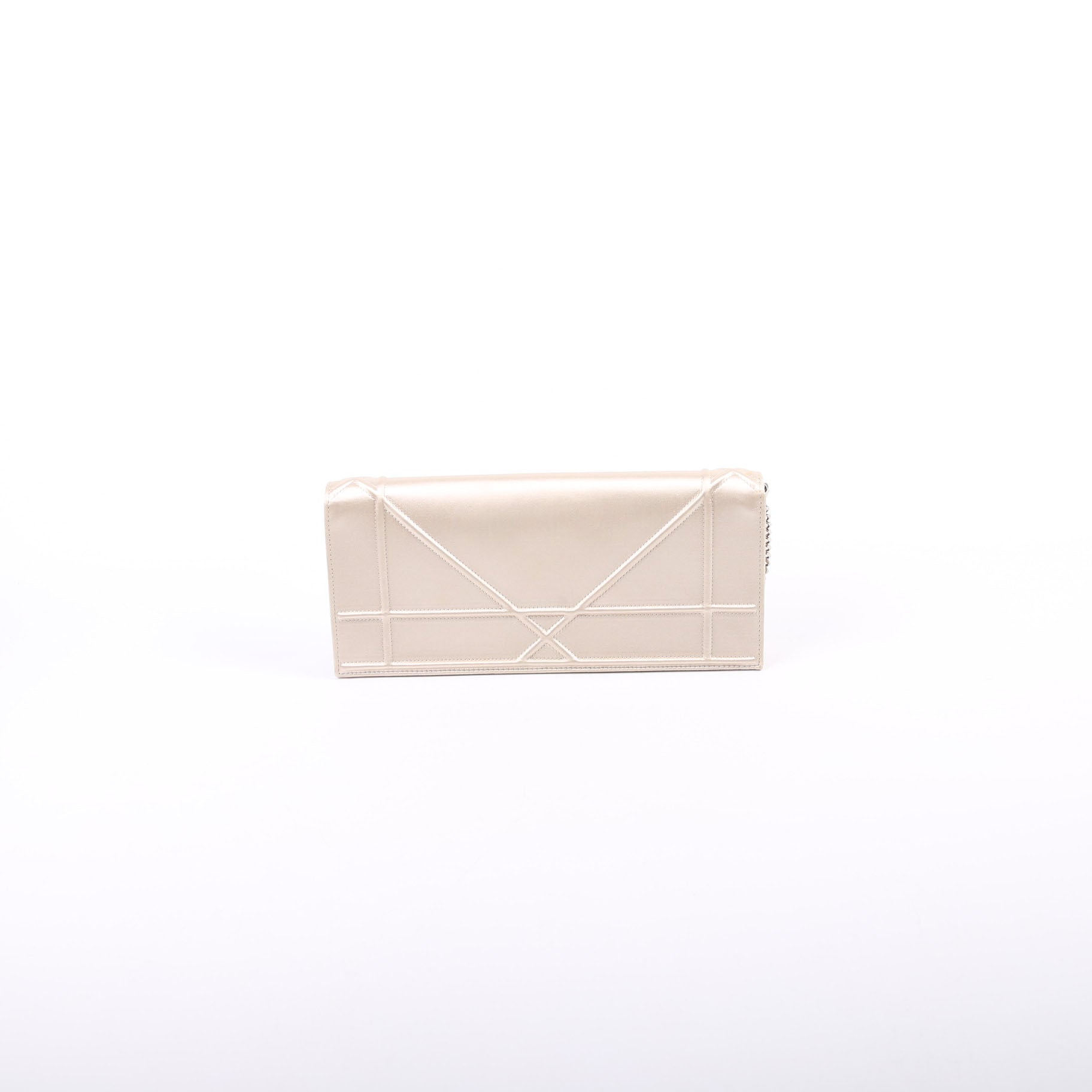 Diorama Wallet On Chain Satin Champagne