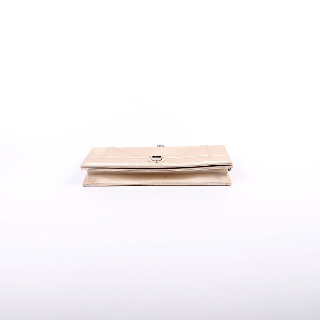Diorama Wallet On Chain Satin Champagne
