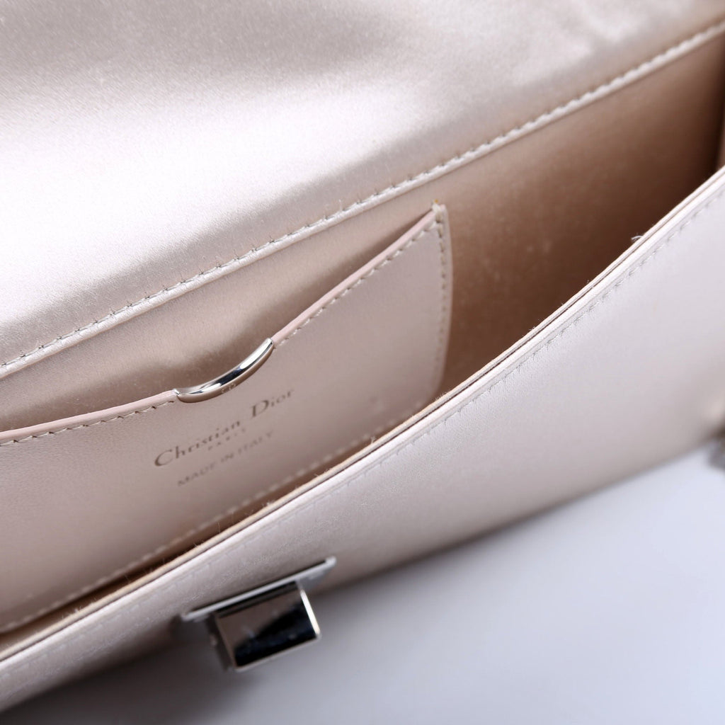 Diorama Wallet On Chain Satin Champagne