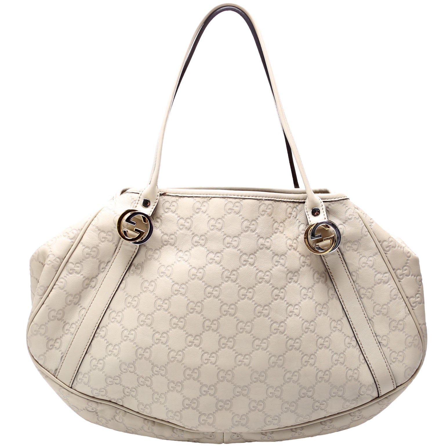 232963 Guccissima GG Twins Medium Tote White