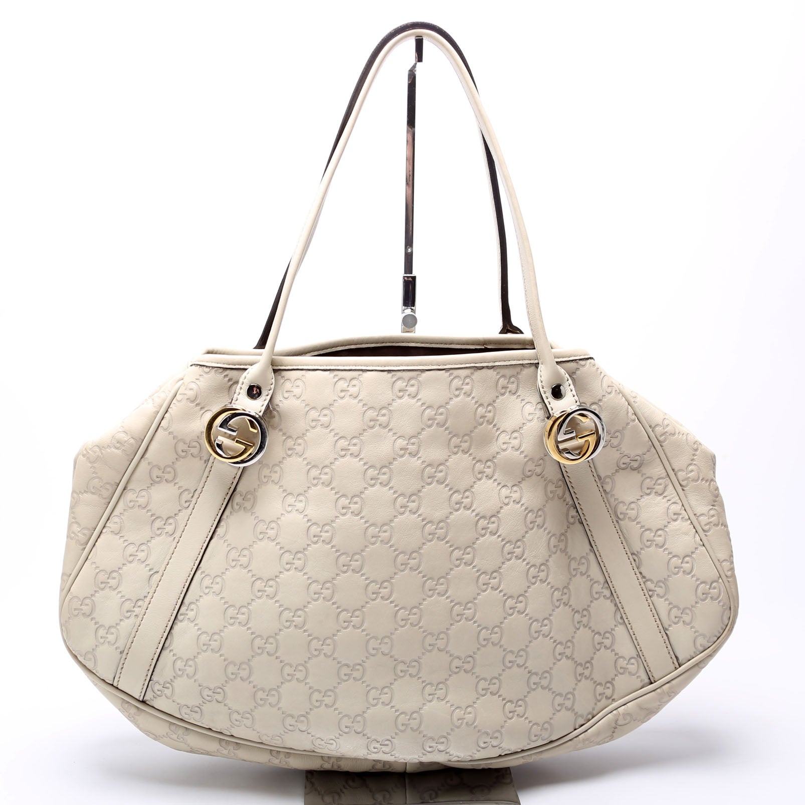 232963 Guccissima GG Twins Medium Tote White