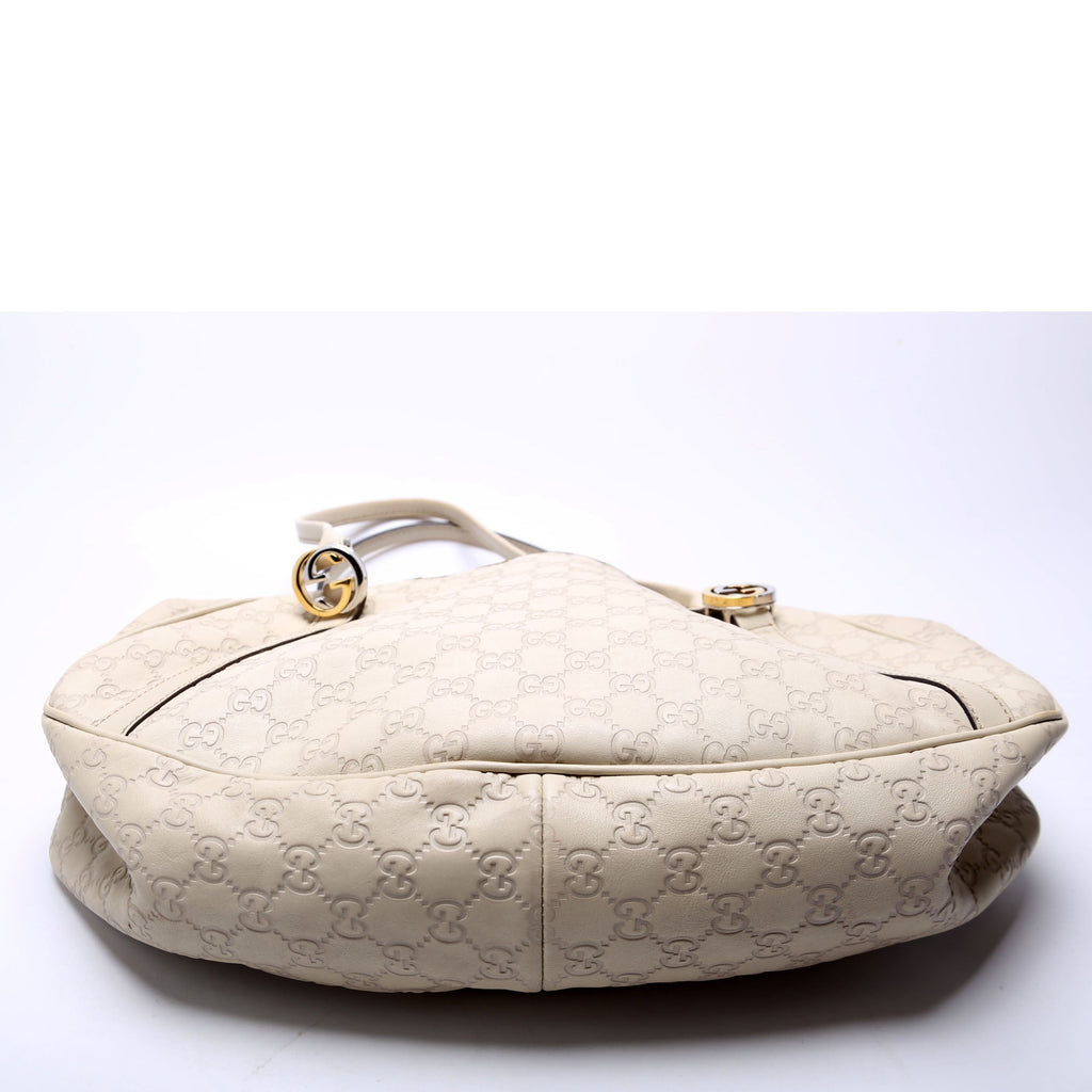 232963 Guccissima GG Twins Medium Tote White