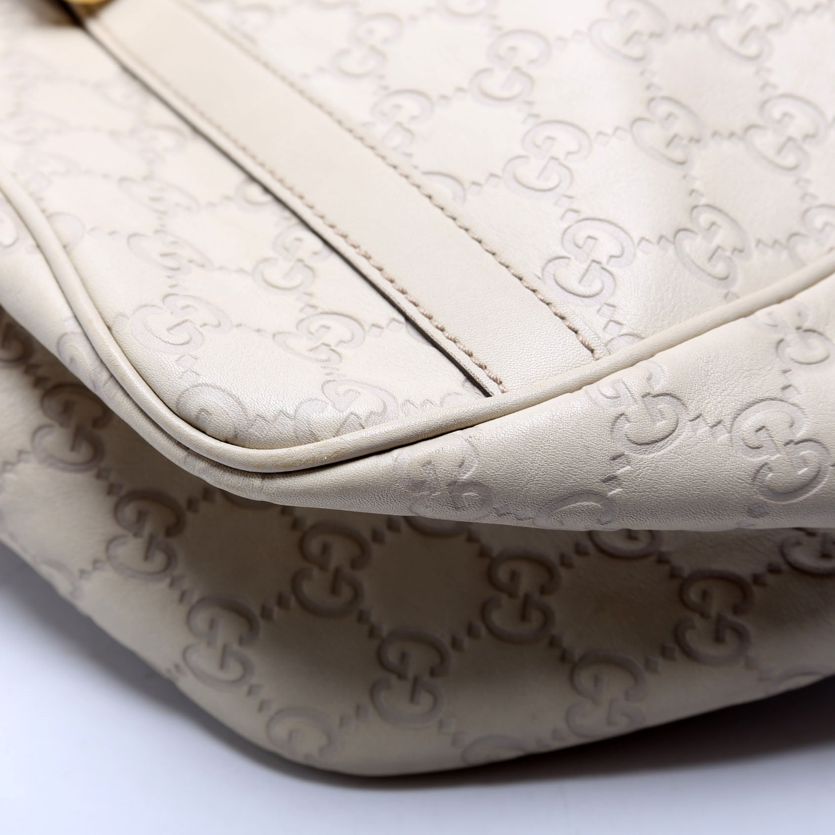 232963 Guccissima GG Twins Medium Tote White
