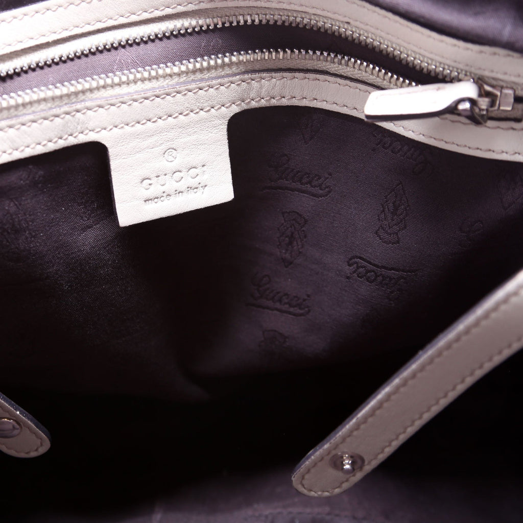 232963 Guccissima GG Twins Medium Tote White