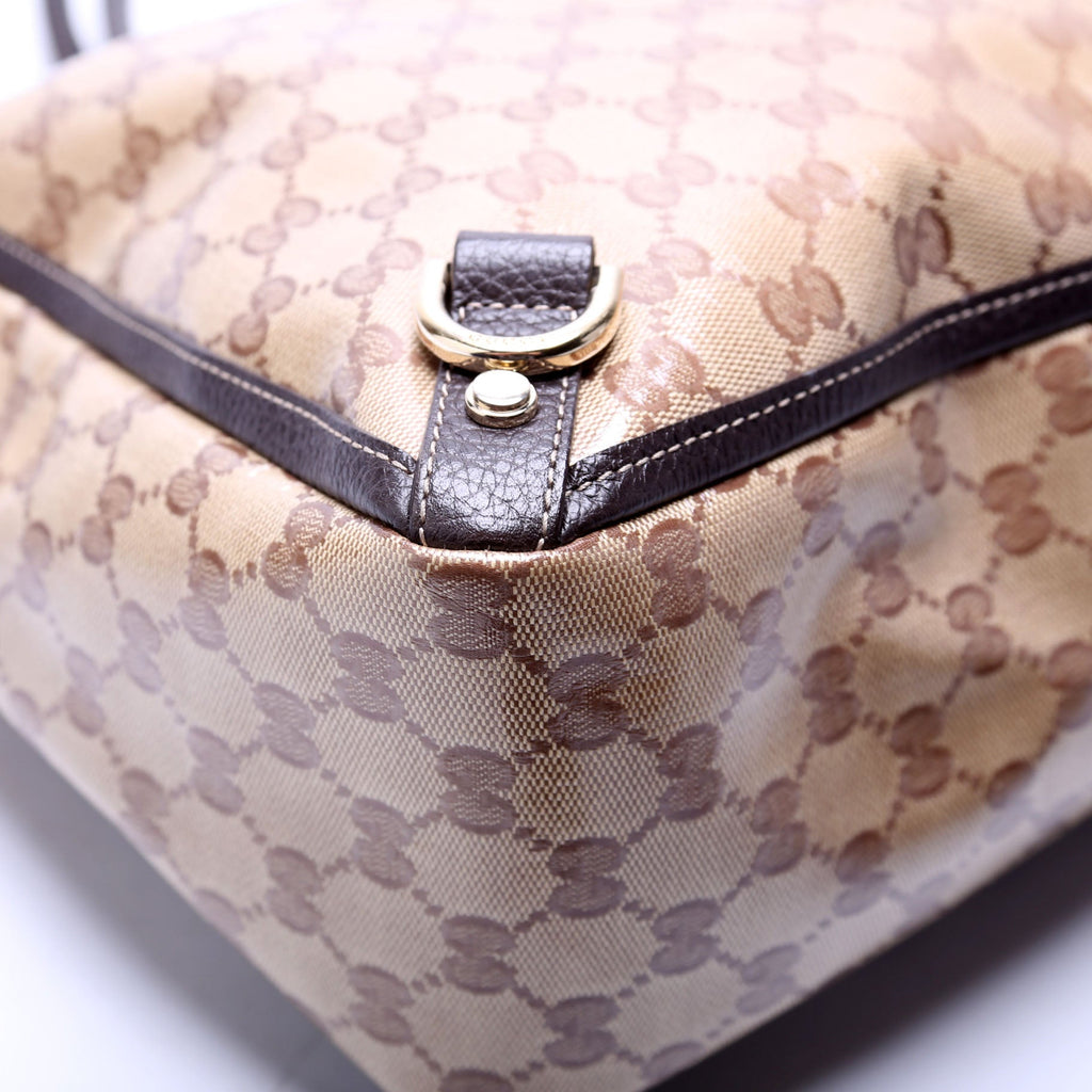 293580 GG Crystal Abbey D Ring Large Tote Brown