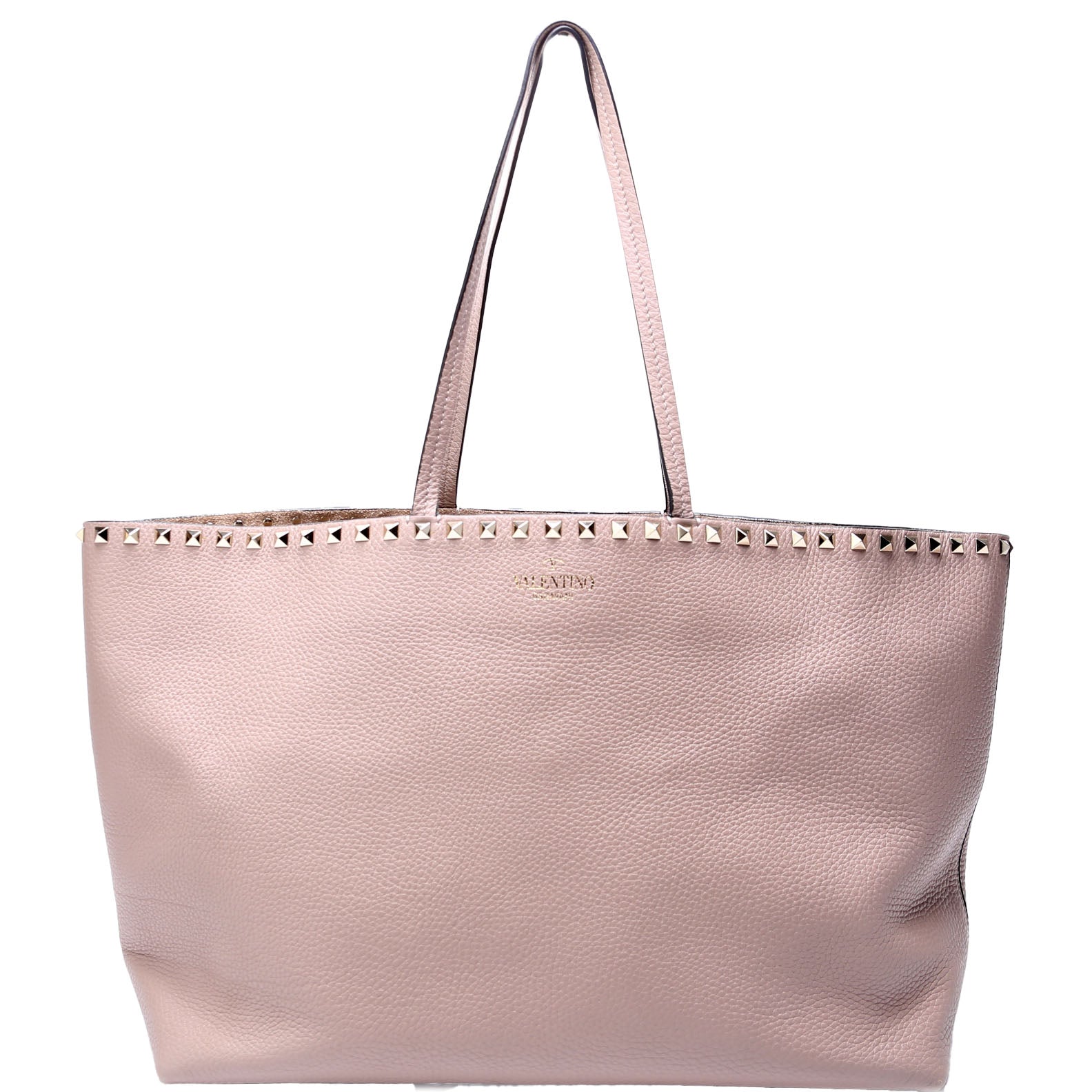 Rockstud Large Shopping Tote Beige