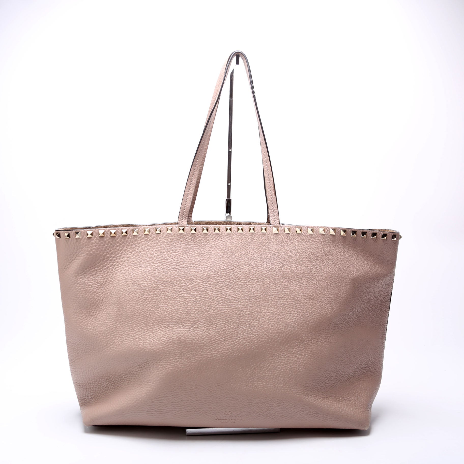 Rockstud Large Shopping Tote Beige