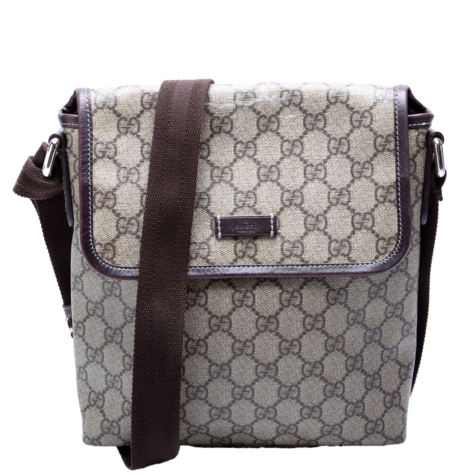 223666 GG Supreme Flap Messenger Brown
