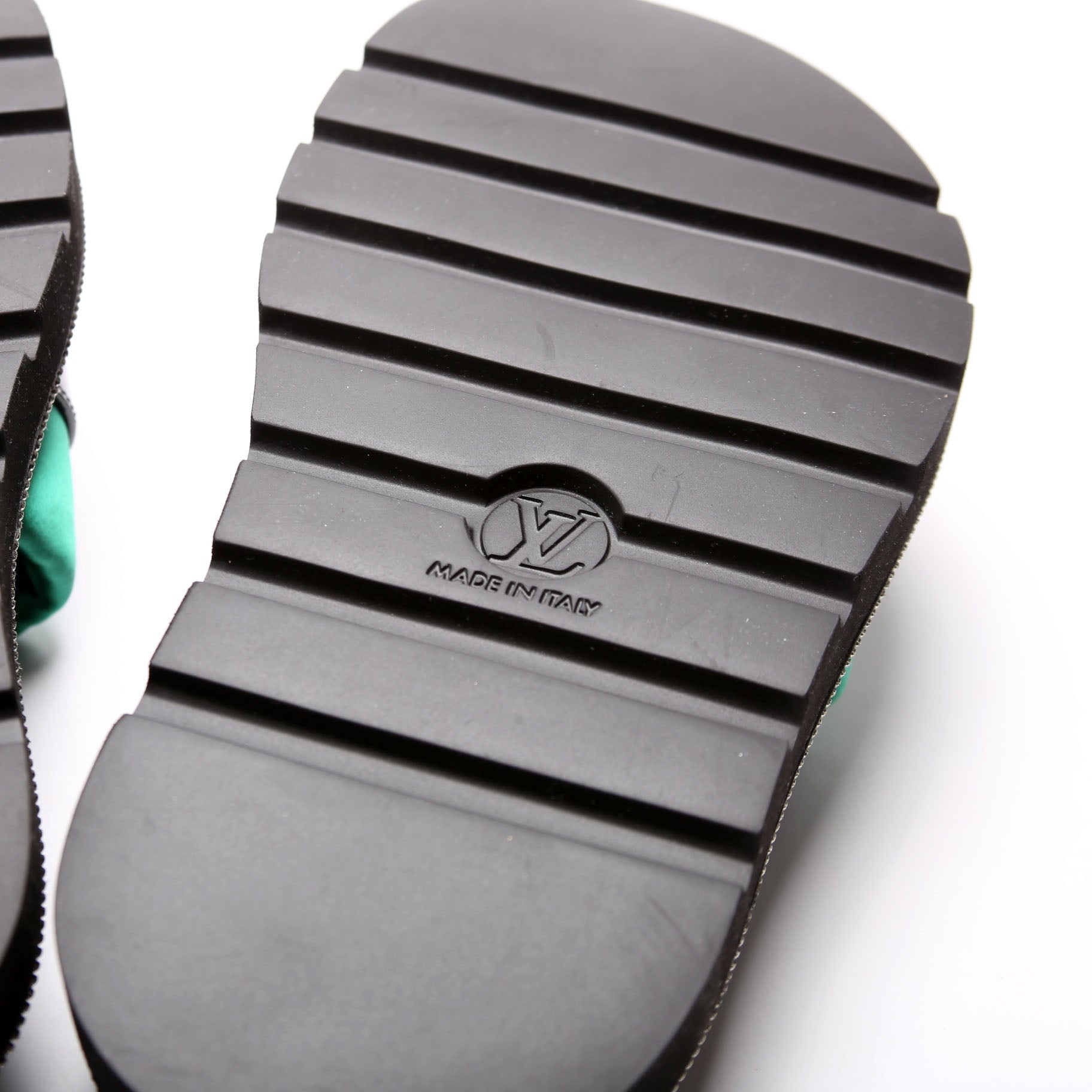 Satin Pool Pillow Comfort Mules Size 39 Green/Black