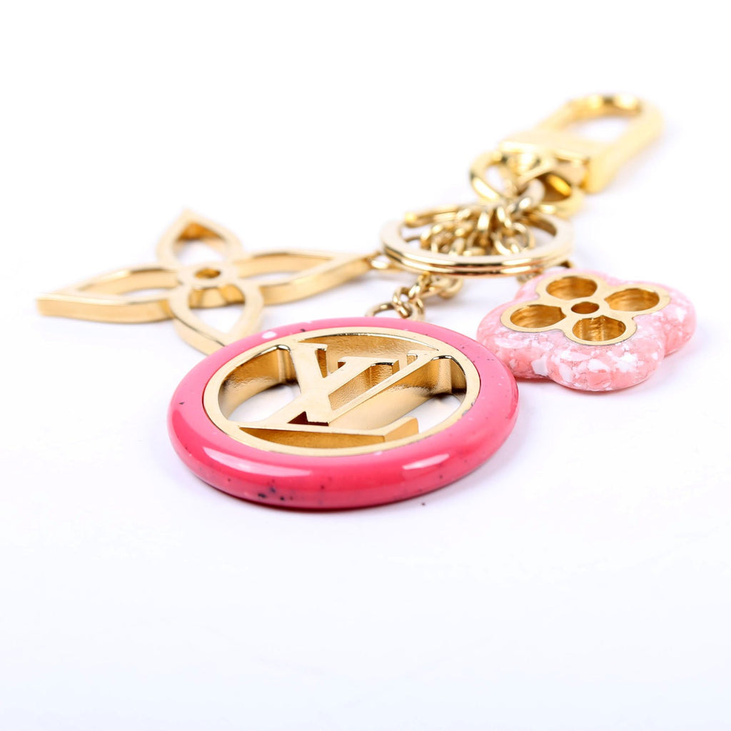 Colorine Bag Charm Gold/Pink