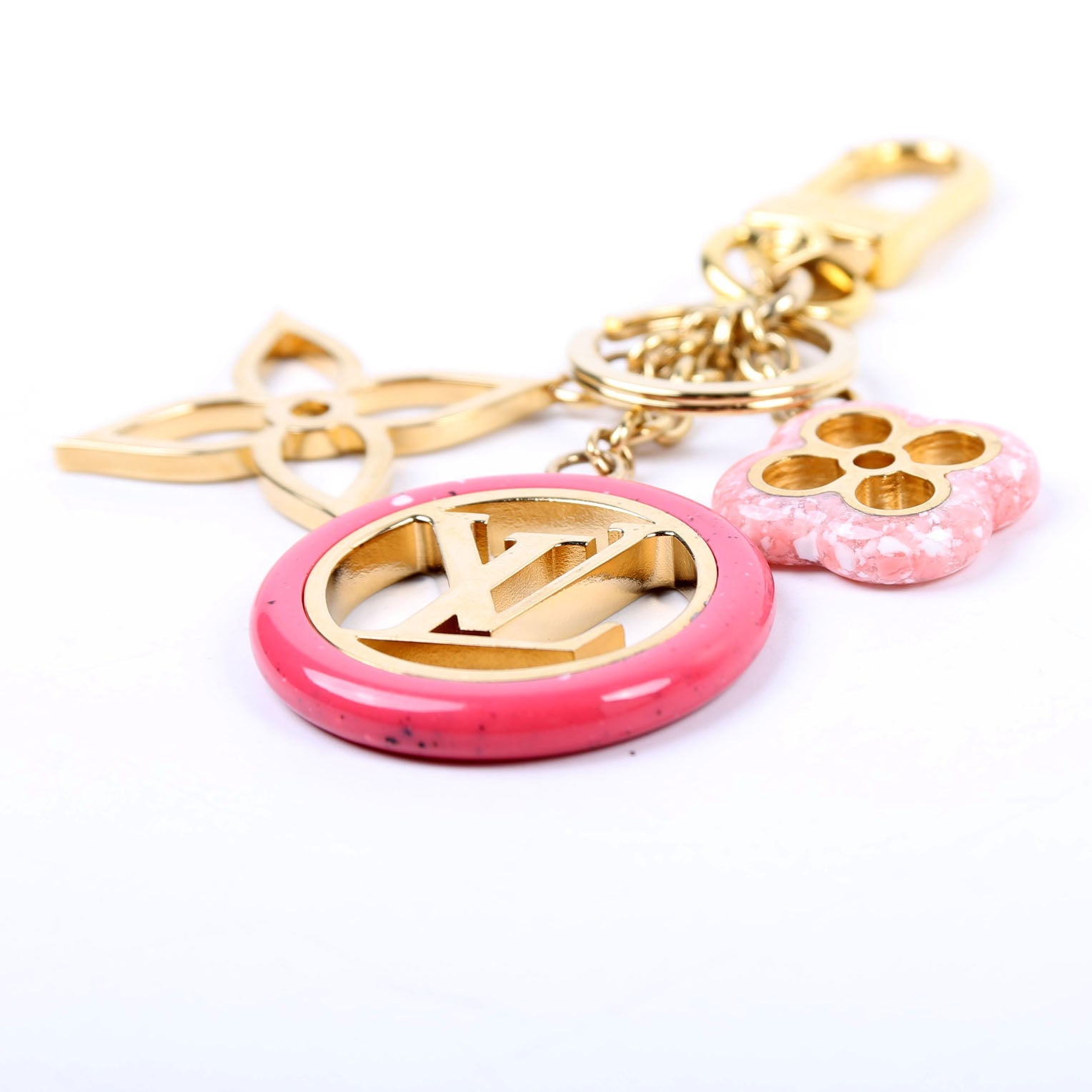 Colorine Bag Charm Gold/Pink