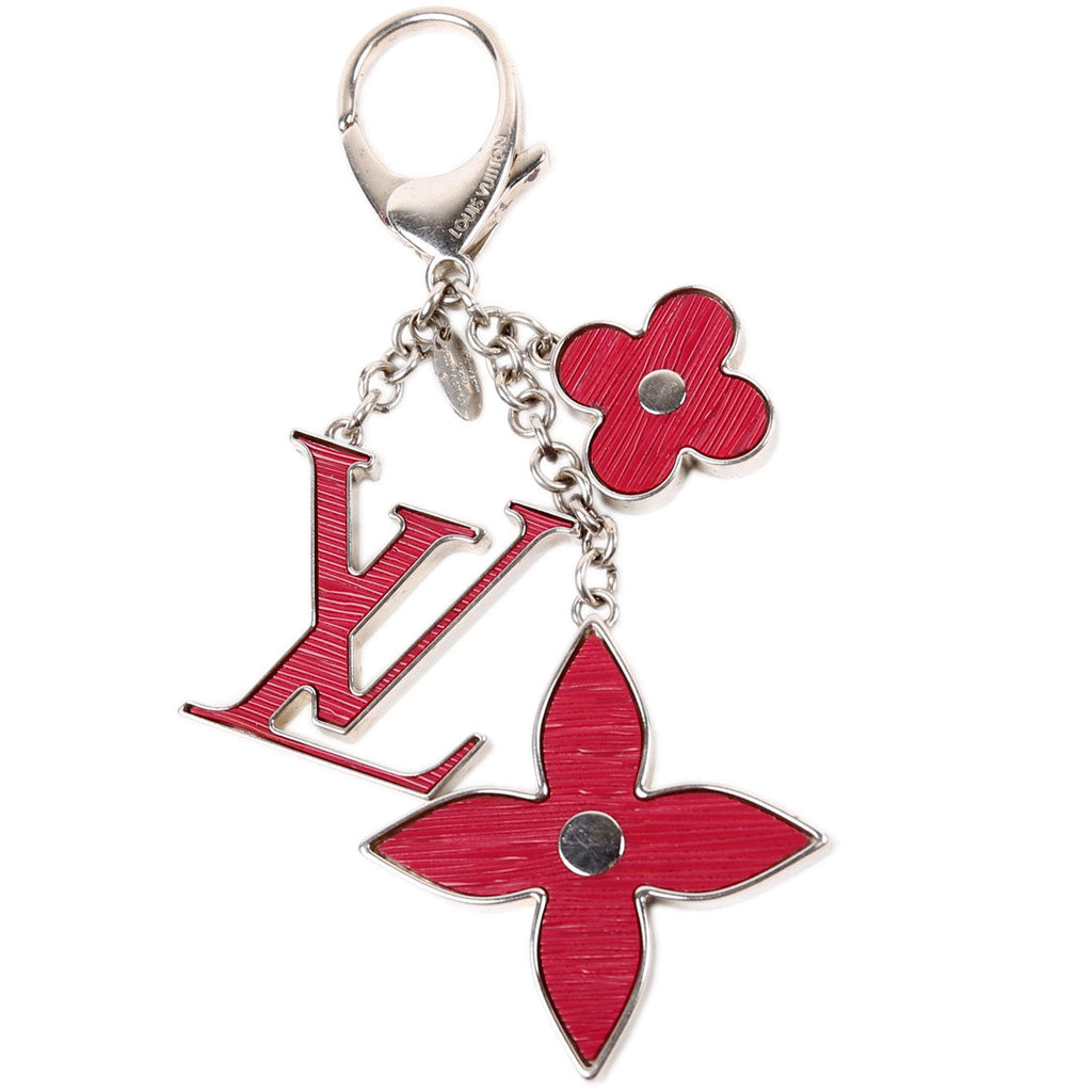 Fleur D'Epi Bag Charm Silver/Berry