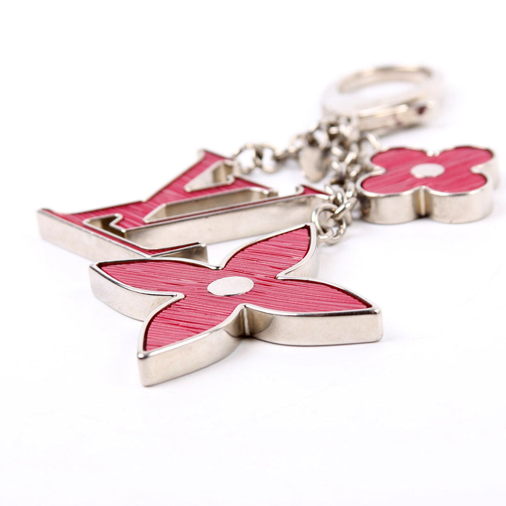 Fleur D'Epi Bag Charm Silver/Berry