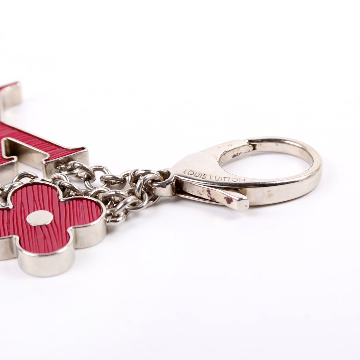 Fleur D'Epi Bag Charm Silver/Berry
