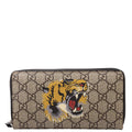 451273 GG Supreme Tiger Zip Around Wallet Beige/Multicolor