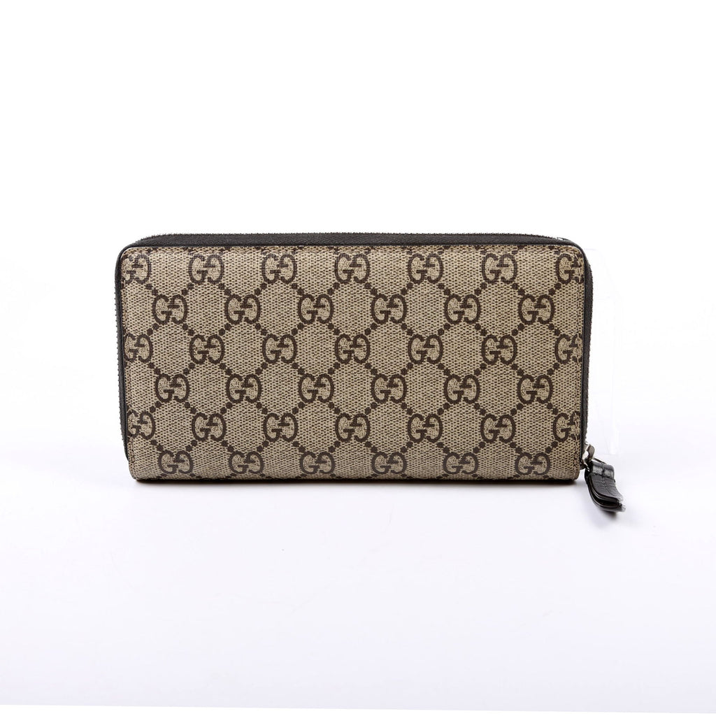 451273 GG Supreme Tiger Zip Around Wallet Beige/Multicolor